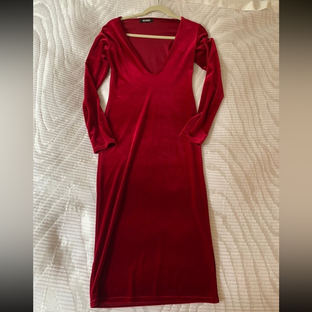 Red Velvet midi dress NWOT